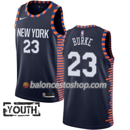 Camiseta Niños NBA New York Knicks Trey Burke 23 2018-19 Nike City Edition Navy Swingman